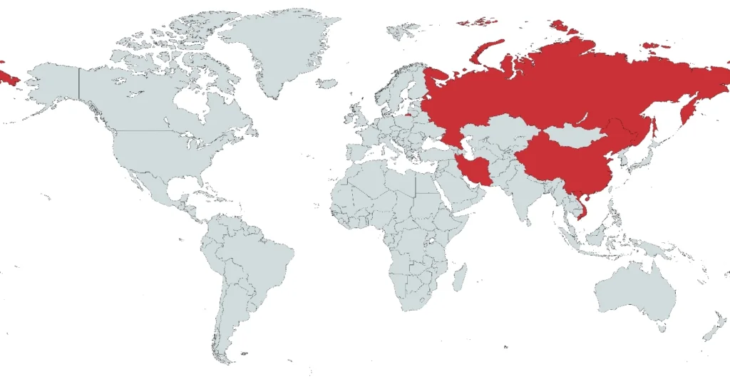 CosmicStrand malware distribution map